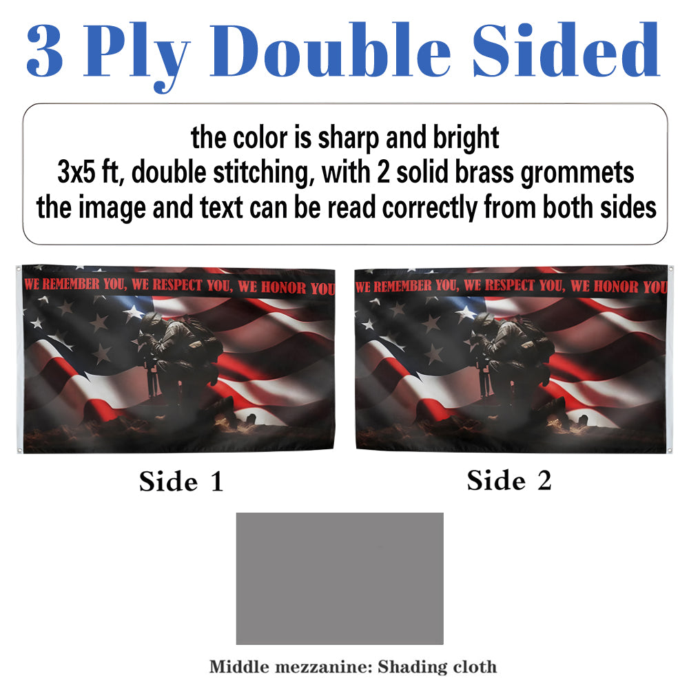 We Respect You Military Patriotic flag 3x5ft banner man cave