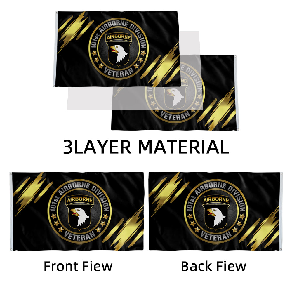 101st Airborne Division Veteran flag 3x5ft banner man cave