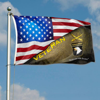 101st Airborne Field Artillery Veteran stars and stripes flag 3x5ft banner man cave