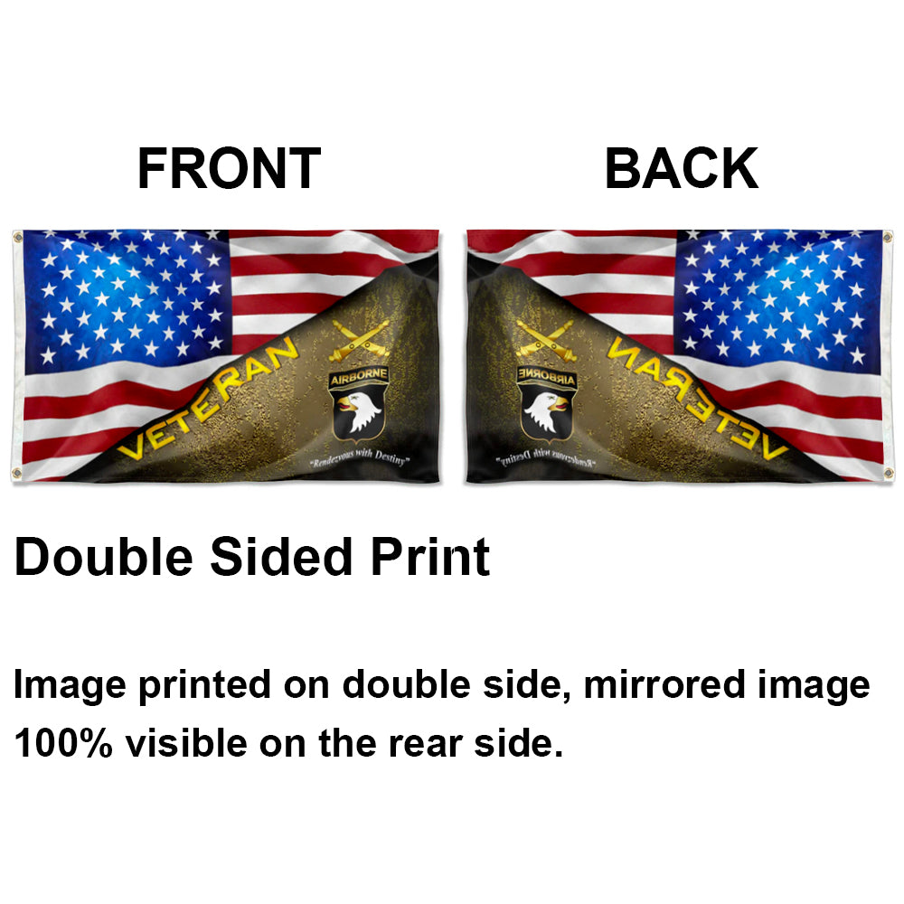 101st Airborne Field Artillery Veteran stars and stripes flag 3x5ft banner man cave