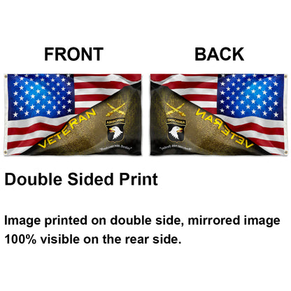 101st Airborne Field Artillery Veteran stars and stripes flag 3x5ft banner man cave