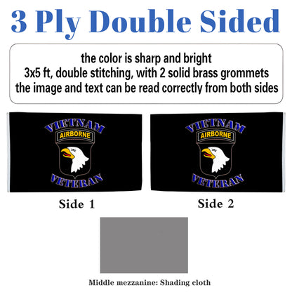 101st Airborne Vietnam Veteran flag 3x5ft banner man cave