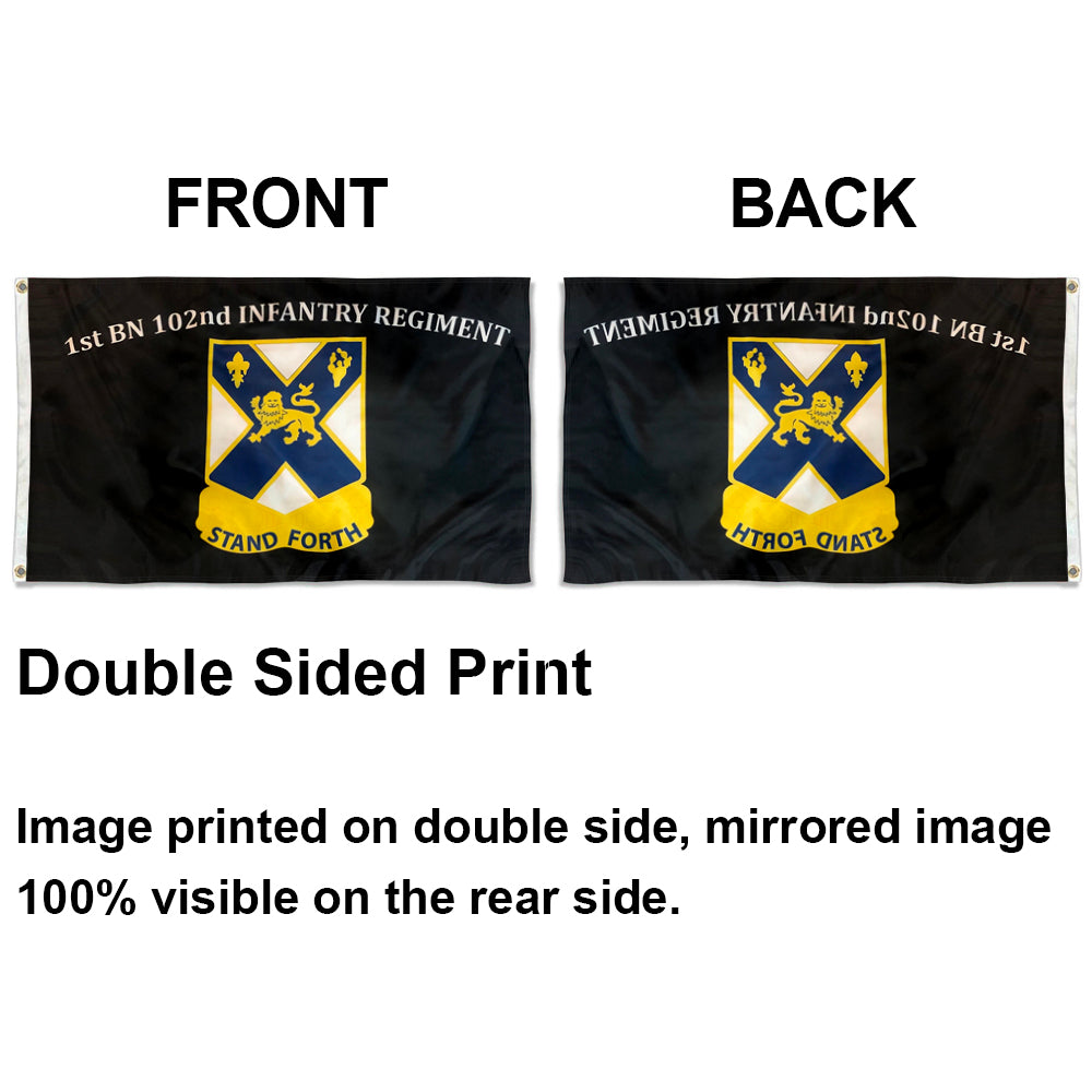 1st BN 102nd Infantry Regiment Stand Forth flag 3x5ft banner man cave