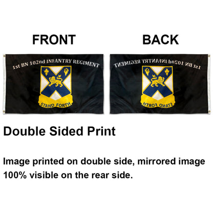 1st BN 102nd Infantry Regiment Stand Forth flag 3x5ft banner man cave