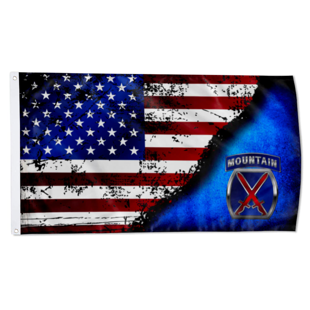 10th Mountain Stars & Stripes flag 3x5ft banner man cave