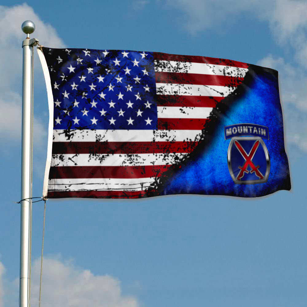 10th Mountain Stars & Stripes flag 3x5ft banner man cave