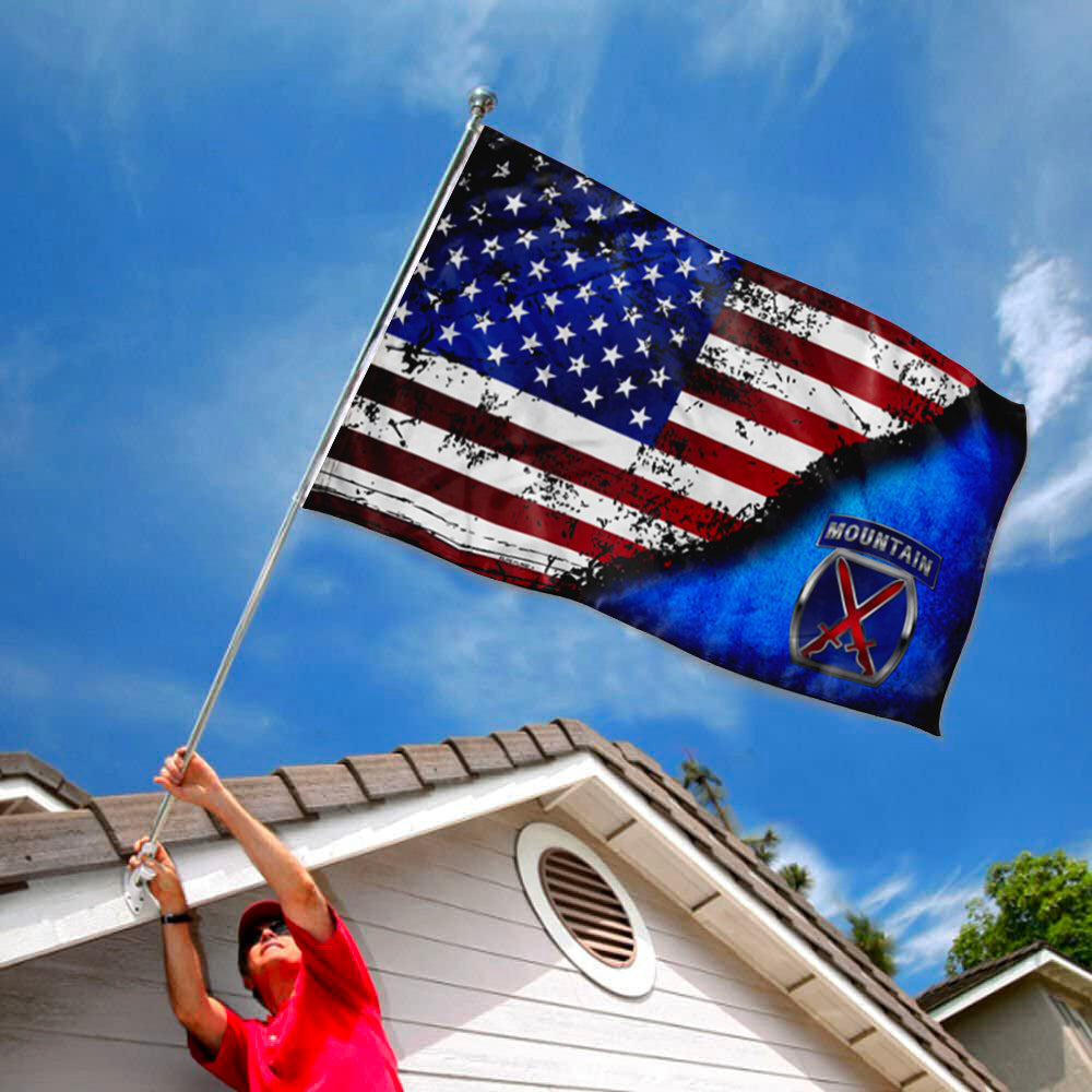 10th Mountain Stars & Stripes flag 3x5ft banner man cave