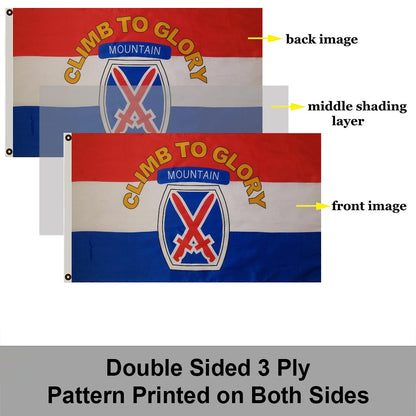 10th Mountain Division flag United States US Army Climb to Glory Tenth flags 3x5ft banner man cave