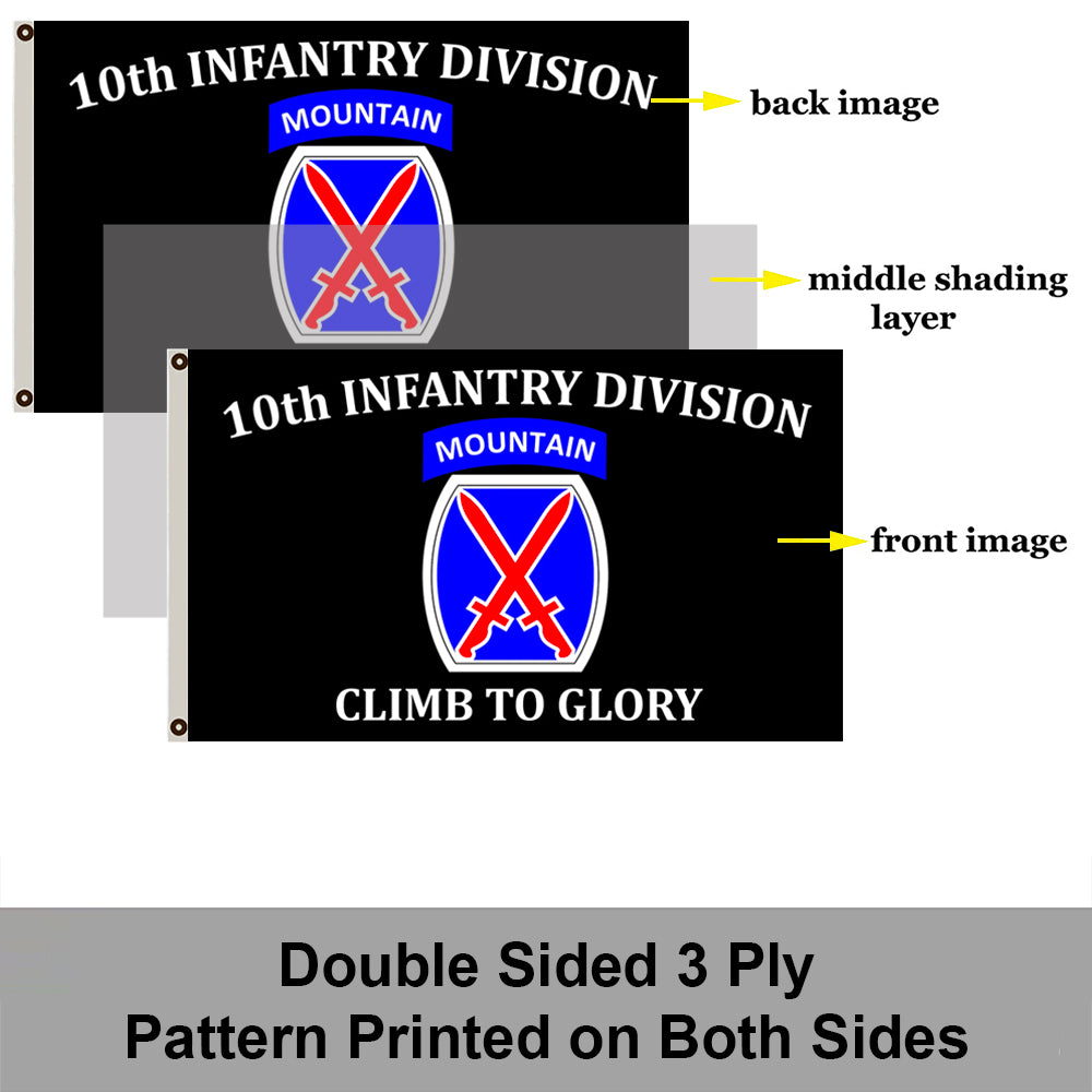 10th Mountain Infantry Division flag 3x5ft banner man cave