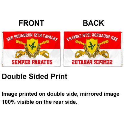 3rd Squadron 12th Cavalry flag 3x5ft banner man cave