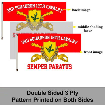3rd Squadron 12th Cavalry flag 3x5ft banner man cave