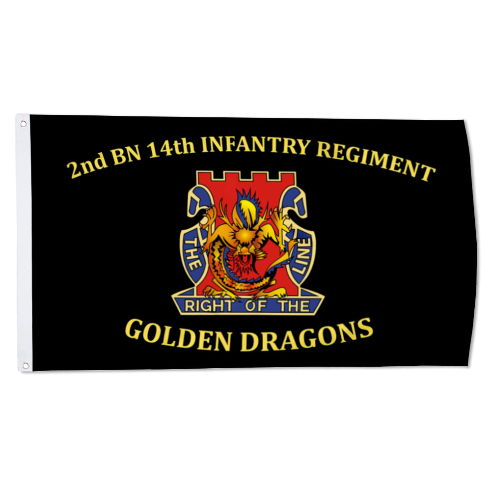 2nd BN 14th infantry Regiment flag 3x5ft banner man cave