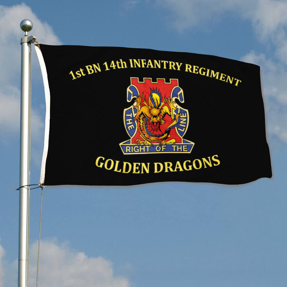 1st BN 14th infantry Regiment flag 3x5ft banner man cave