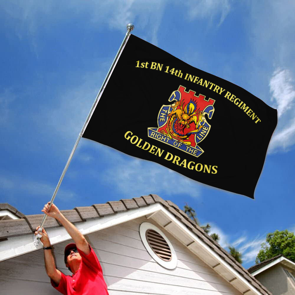 1st BN 14th infantry Regiment flag 3x5ft banner man cave