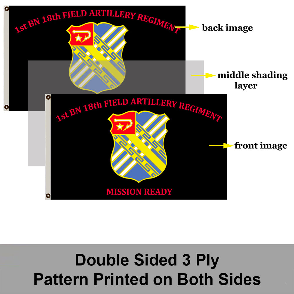 18th Field Artillery flag 1st BN 18th FA Mission Ready flags 3x5ft banner man cave