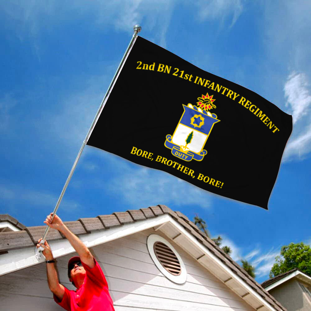 2nd BN 21st Infantry Regiment Bore,Brother,Bore flag 3x5ft banner man cave