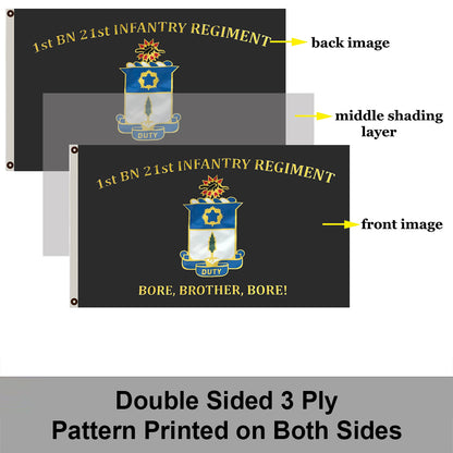 1st BN 21st Infantry Regiment Bore,Brother,Bore flag 3x5ft banner man cave
