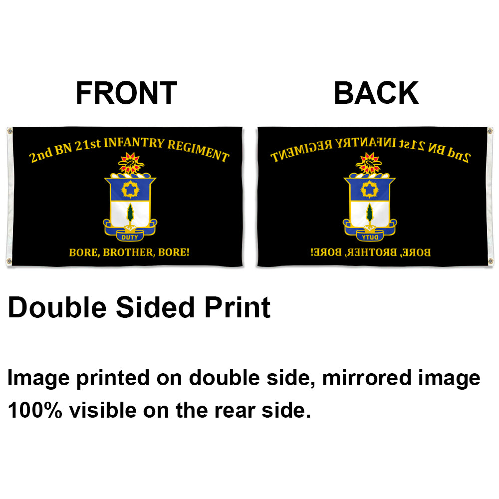 2nd BN 21st Infantry Regiment Bore,Brother,Bore flag 3x5ft banner man cave