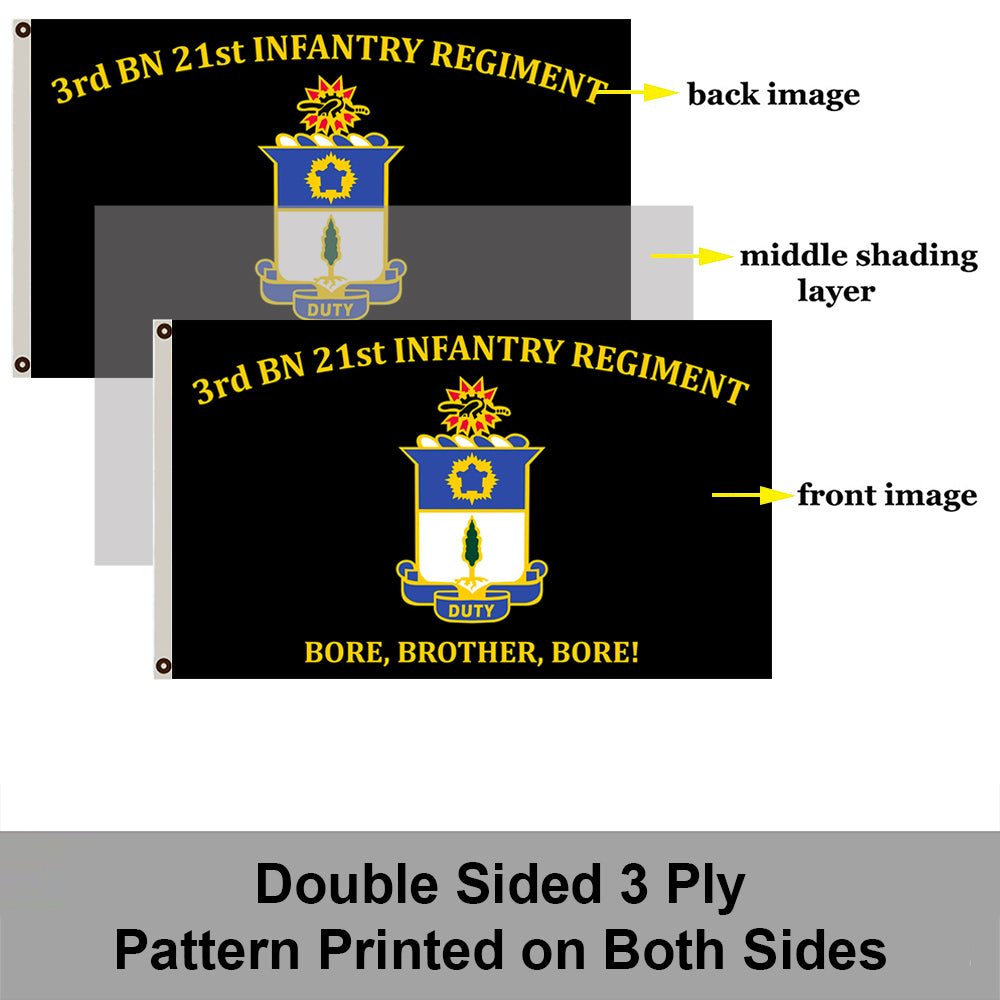 3rd BN 21st Infantry Regiment Bore,Brother,Bore flag 3x5ft banner man cave