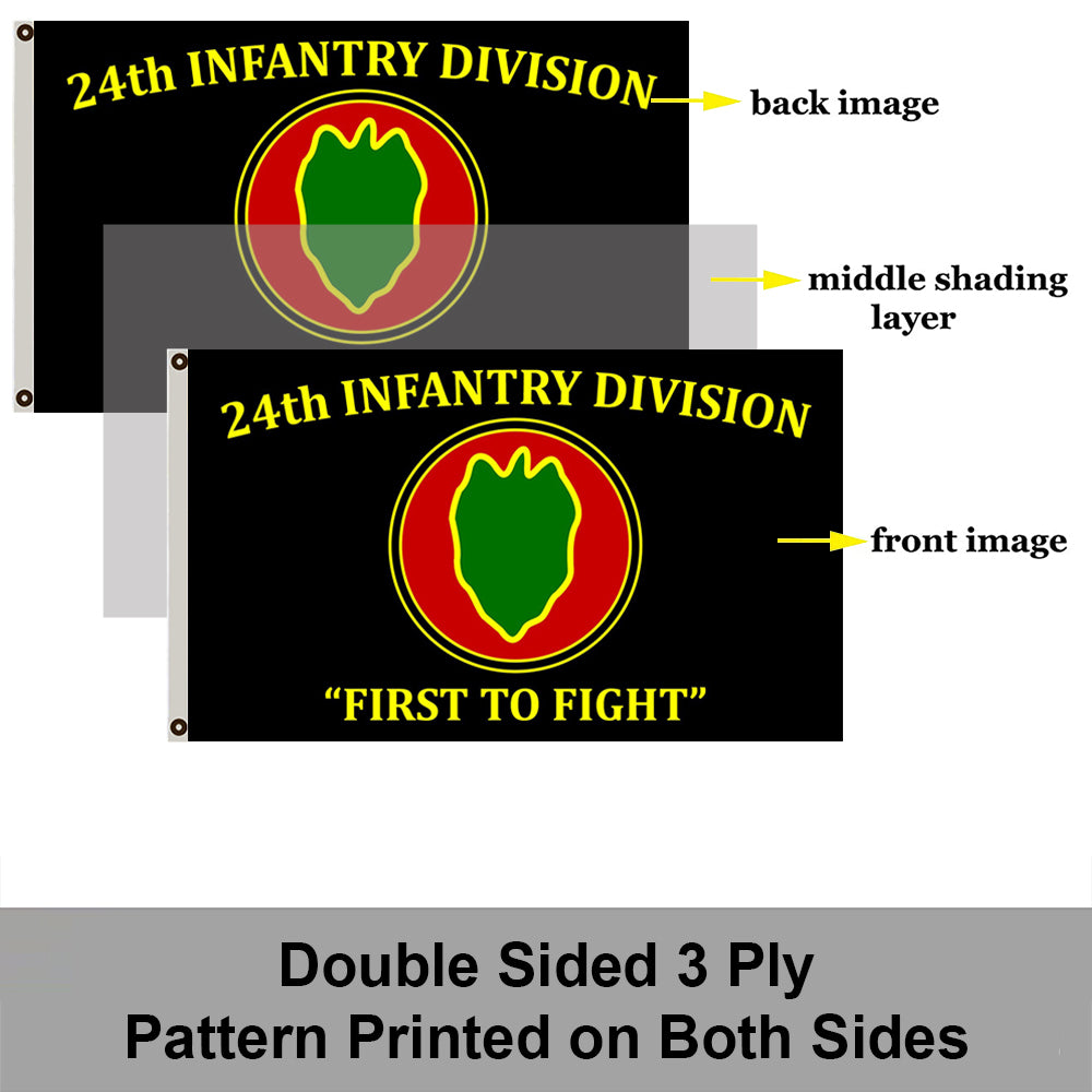 24th Infantry Division flag First to Fight flags 3x5ft banner man cave
