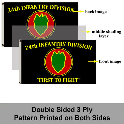 24th Infantry Division flag First to Fight flags 3x5ft banner man cave