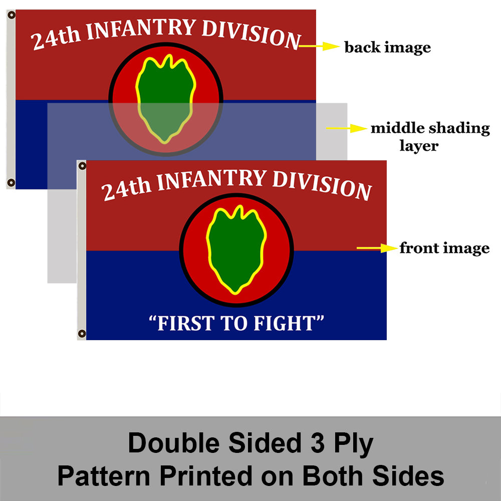24th Infantry Division flag First to Fight flags 3x5ft banner man cave 2