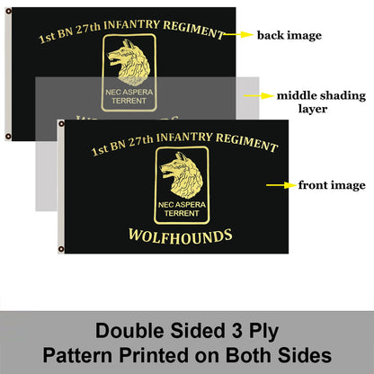 1st BN 27th Infantry Regiment Wolfhounds flag 3x5ft banner man cave