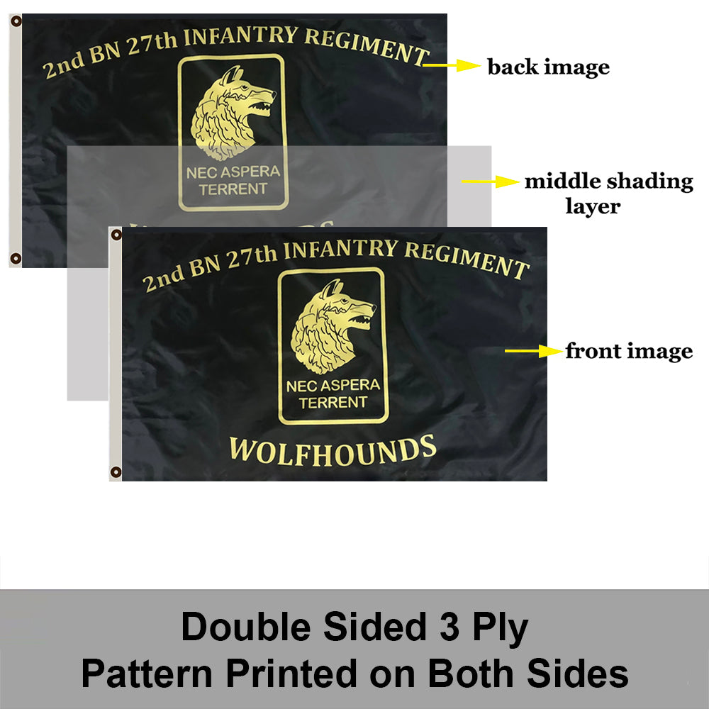 2nd bn 27th Infantry Regiment Wolfhounds flag 3x5ft banner man cave 2