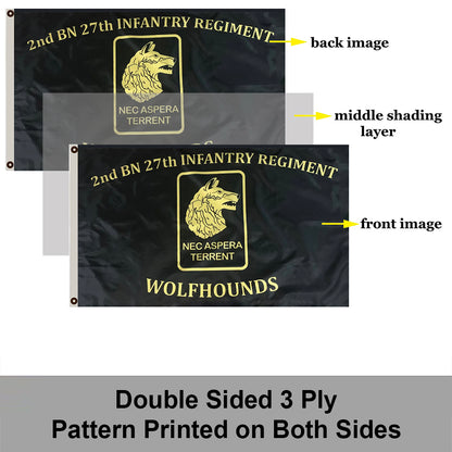 2nd bn 27th Infantry Regiment Wolfhounds flag 3x5ft banner man cave 2