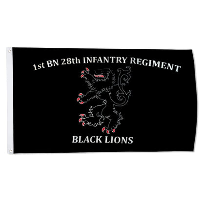 1st BN 28th Infantry Regiment Black Lions flag 3x5ft banner man cave 2