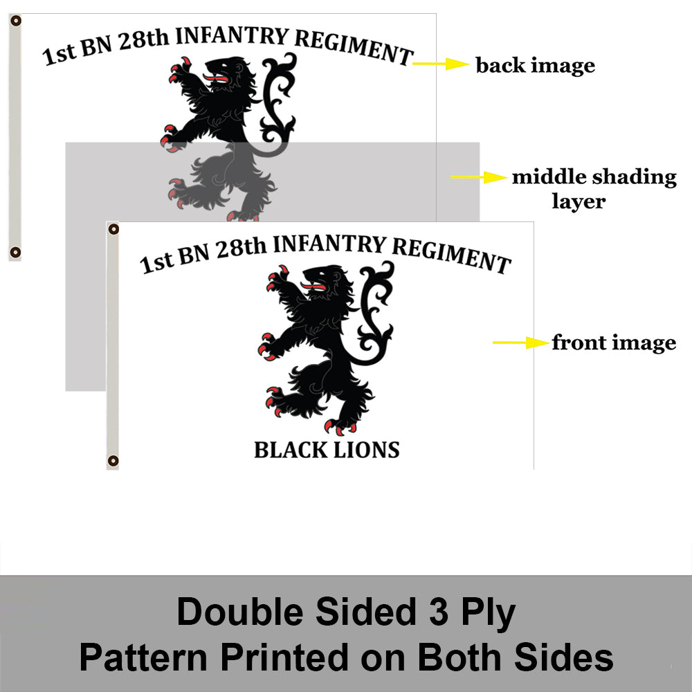 28th IN. Black Lions flag 3x5ft banner man cave