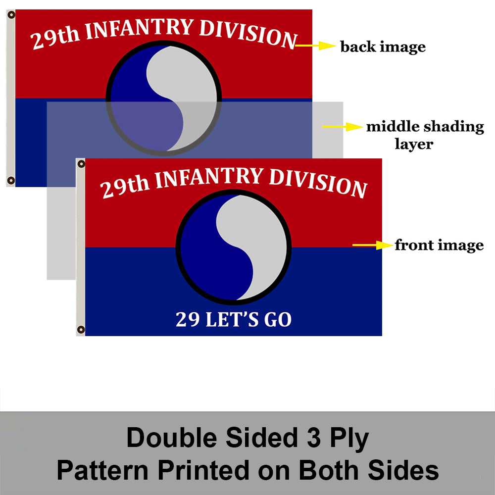 29th Infantry Division flag 29 Let's Go flags 3x5ft banner man cave