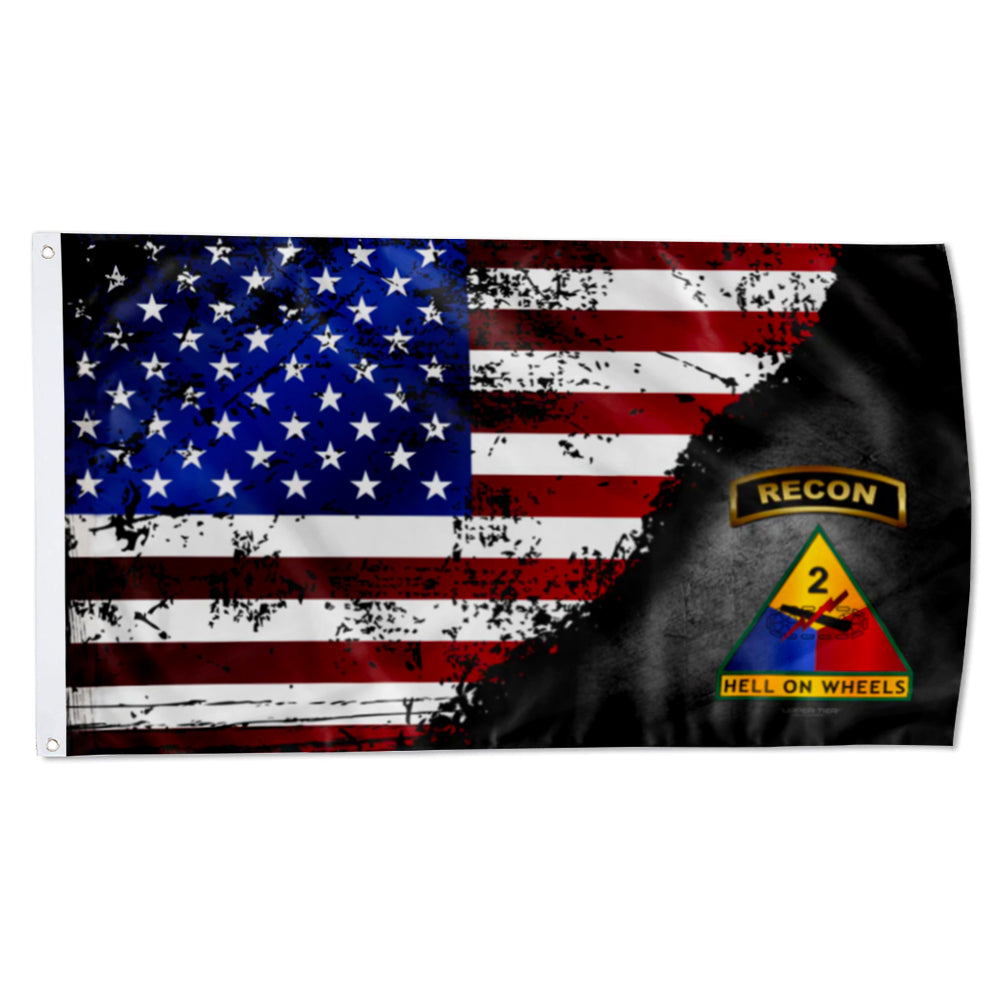 2nd Armored Division Recon Stars & Stripes Hell on Wheels Recon flag 3x5ft banner man cave