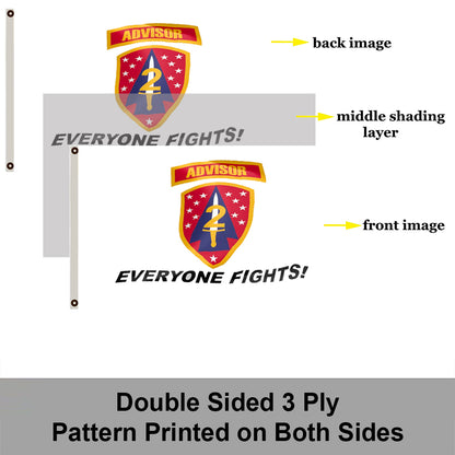 2ND SFAB WHITE Advisor Everyone Fights flag 3x5ft banner man cave