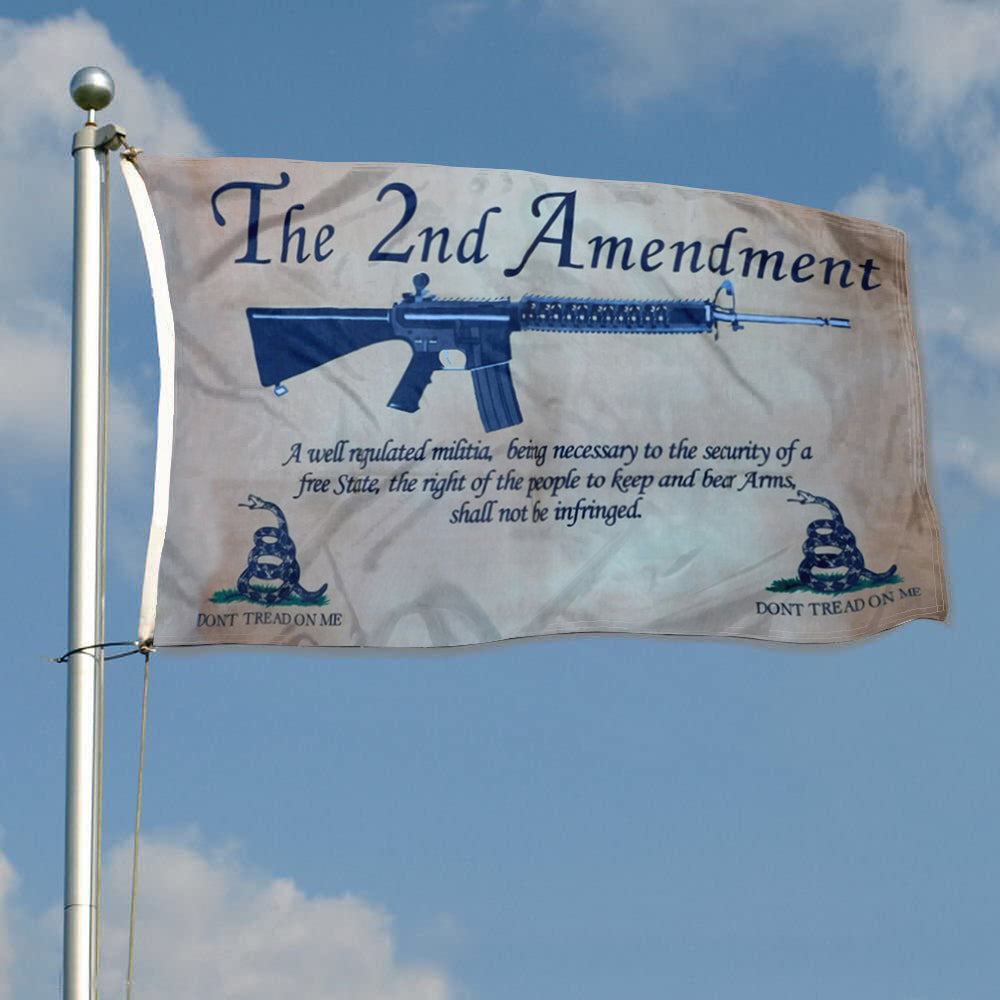 2nd Amendment Militia Gadsden Parchment Don't Tread On Me NRA flag 3x5ft banner man cave