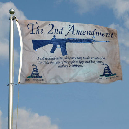2nd Amendment Militia Gadsden Parchment Don't Tread On Me NRA flag 3x5ft banner man cave