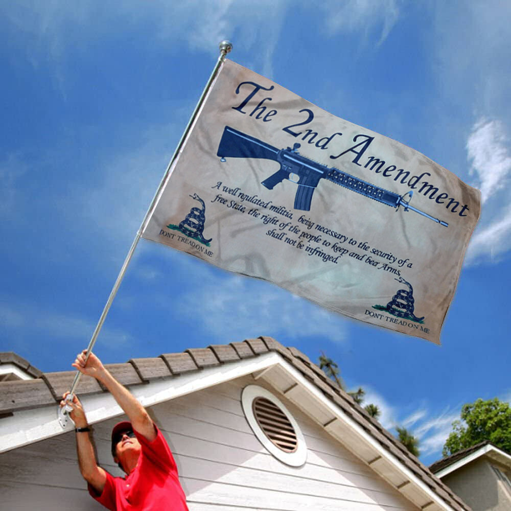 2nd Amendment Militia Gadsden Parchment Don't Tread On Me NRA flag 3x5ft banner man cave