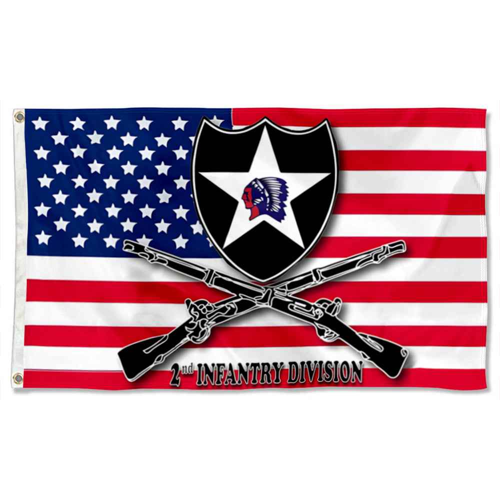 2nd Infantry Division flag 3x5ft banner man cave