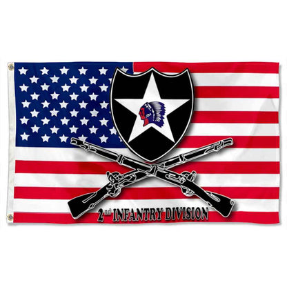 2nd Infantry Division flag 3x5ft banner man cave