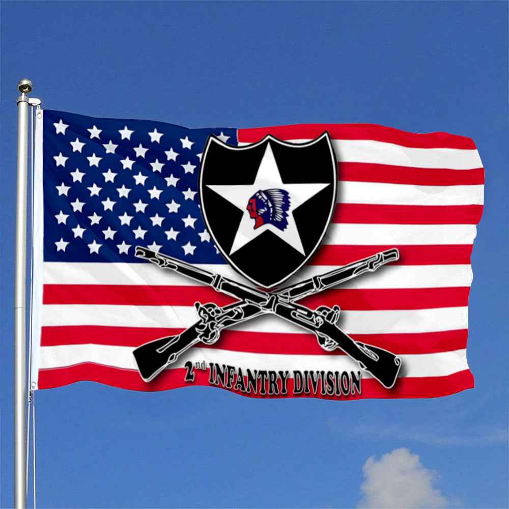 2nd Infantry Division flag 3x5ft banner man cave