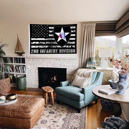 2nd Infantry Division flag 3x5ft banner man cave 2