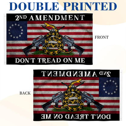 2nd Amendment Dont Tread On Me flag 3x5ft banner man cave