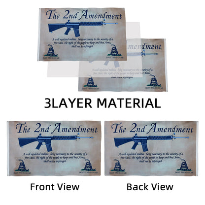 2nd Amendment Militia Gadsden Parchment Don't Tread On Me NRA flag 3x5ft banner man cave