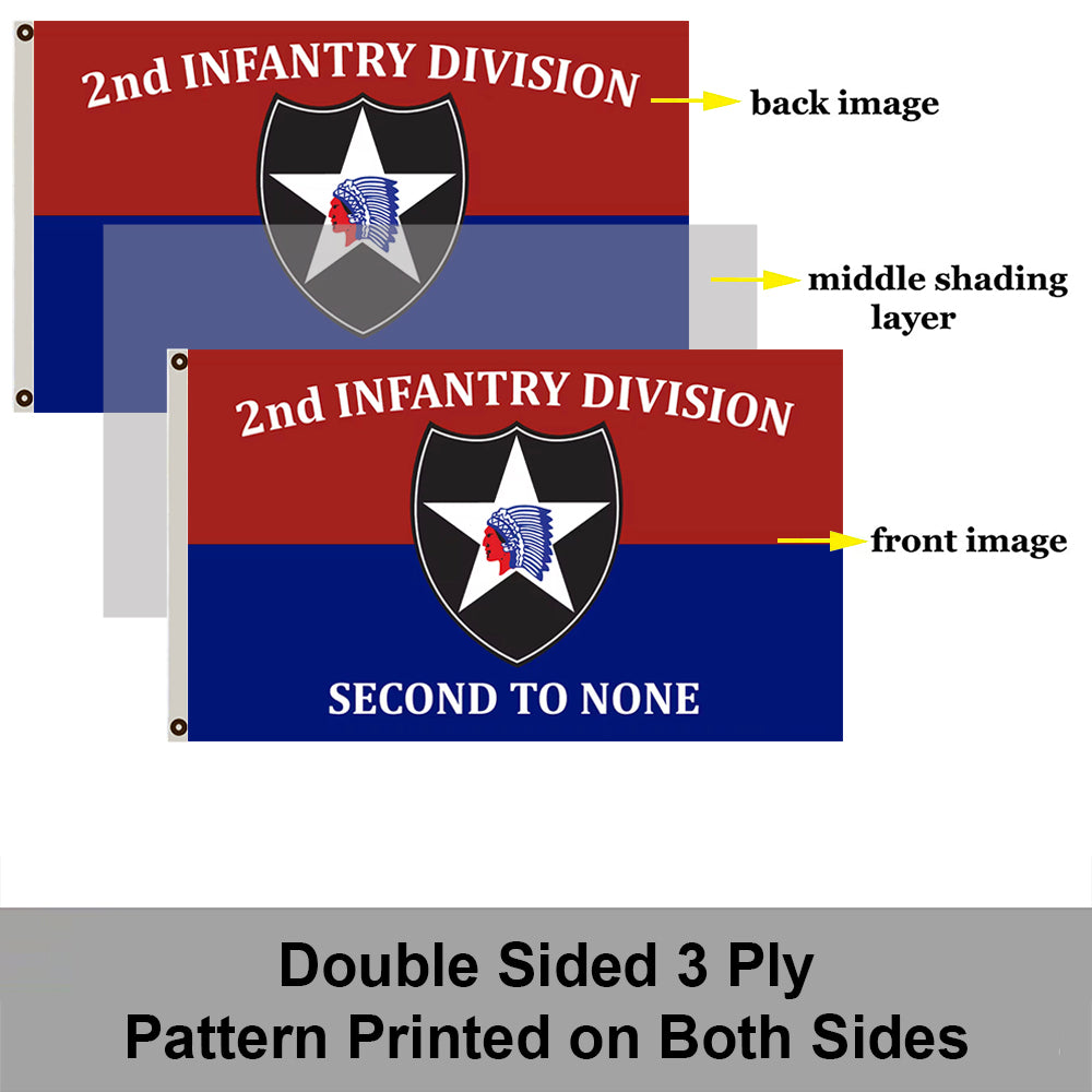 2nd Infantry Division flag 3x5ft banner man cave 4