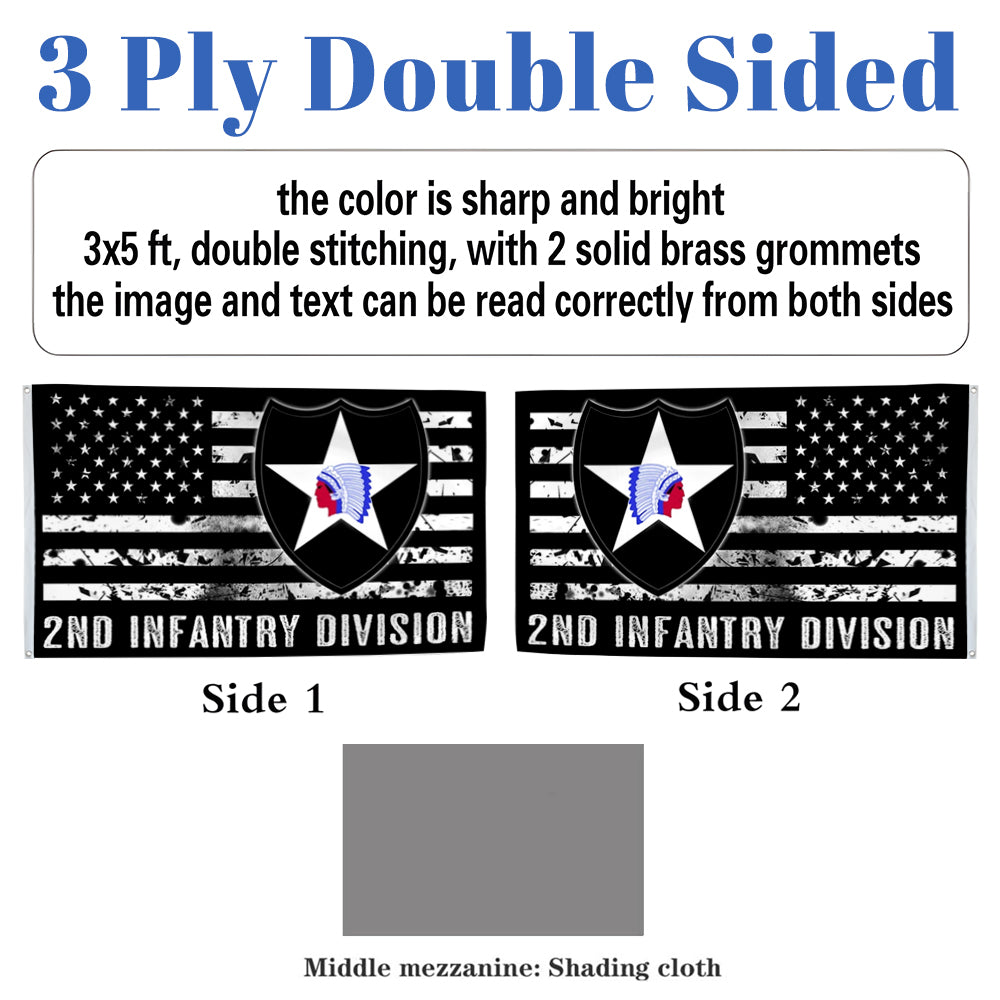 2nd Infantry Division flag 3x5ft banner man cave 2