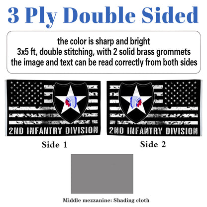 2nd Infantry Division flag 3x5ft banner man cave 2
