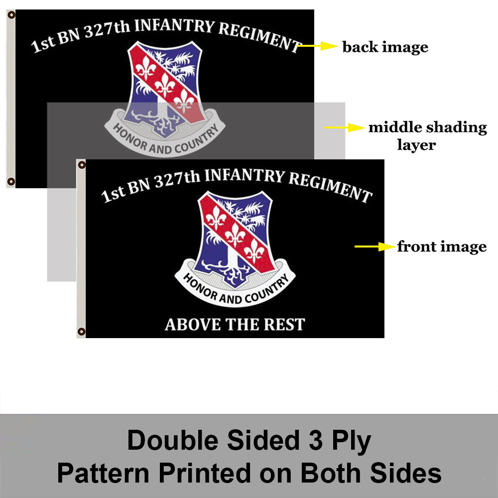 1st BN 327th Infantry Regiment Above The Rest flag 3x5ft banner man cave