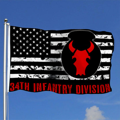 34th Infantry Division flag 3x5ft banner man cave