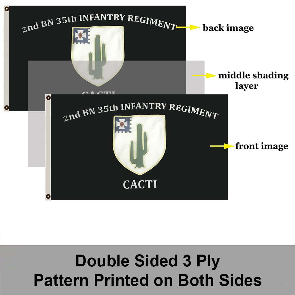 2nd BN 35th Infantry Regiment Cacti flag 3x5ft banner man cave