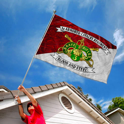 3RD ACR Armored Cavalry Regiment BLOOD and STEEL flag 3x5ft banner man cave